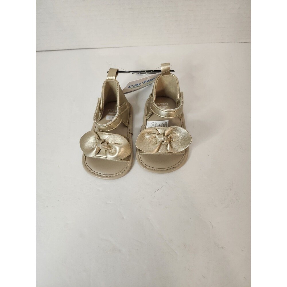 Carters 3-6M Gold Sandals With Bows
